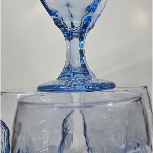 Contemporary Vintage Periwinkle Ice Goblets- Set of Four For Sale - Image 3 of 18