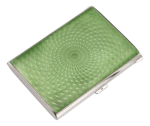 20th Century Art Deco Silver & Guilloche Enamel Cigarette Case, 1929