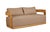 Brown Eclipse Outdoor Solid Teak Wood Love Seat - Light Brown Fabric For Sale - Image 8 of 11