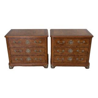 1980s Set of 2 - Henredon Vintage Chest Dressers With Brass Hardware For Sale