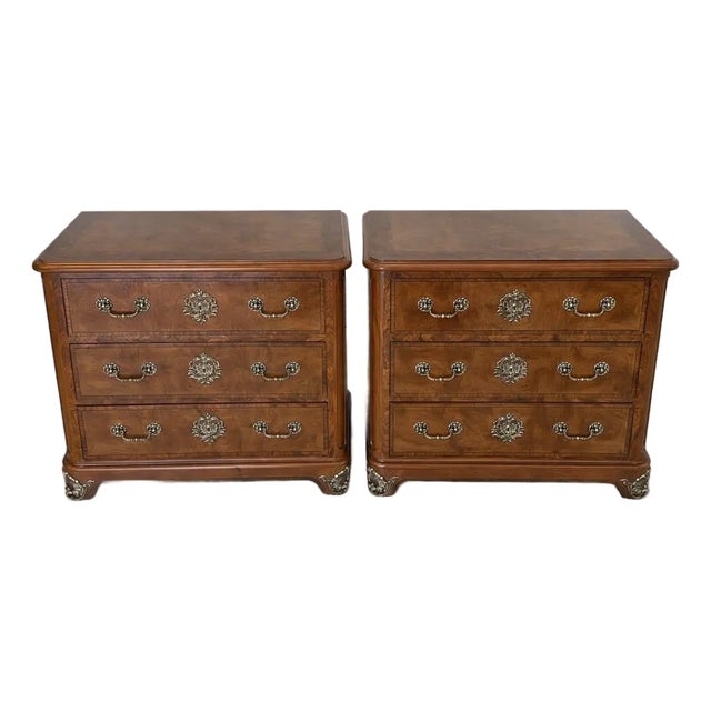 1980s Set of 2 - Henredon Vintage Chest Dressers With Brass Hardware For Sale