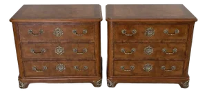 1980s Set of 2 - Henredon Vintage Chest Dressers With Brass Hardware