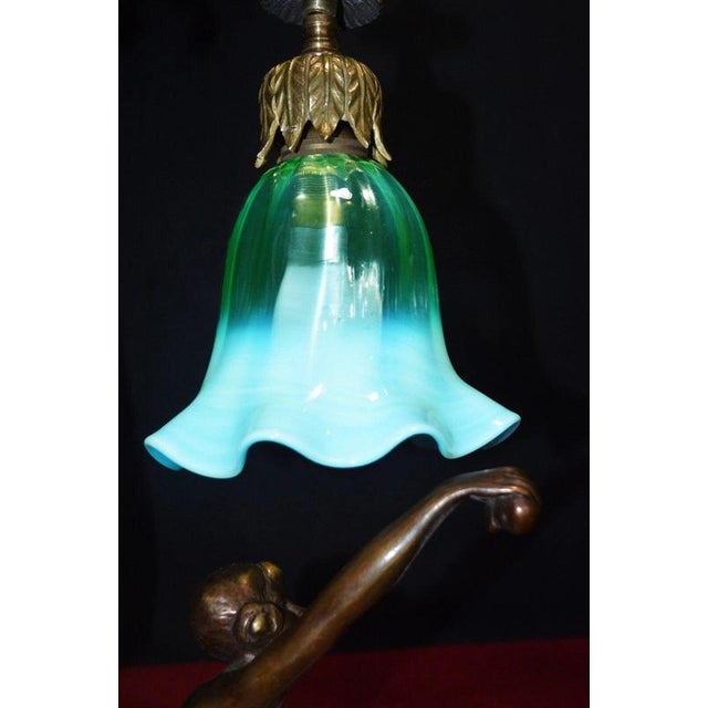 French Art Deco Gilt Bronze Nude Figure Table Lamp, 1930 For Sale - Image 13 of 18