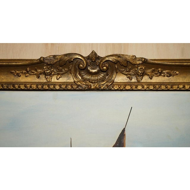 Malcolm Gearing, Victorian Naval Scene on the Thames, 1972, Large Oil on Canvas, Framed For Sale - Image 18 of 18