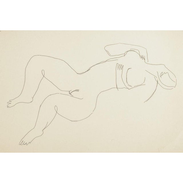 Jean Fautrier, Reclining Nude Female Figure in Expressive Style, Etching For Sale - Image 7 of 7