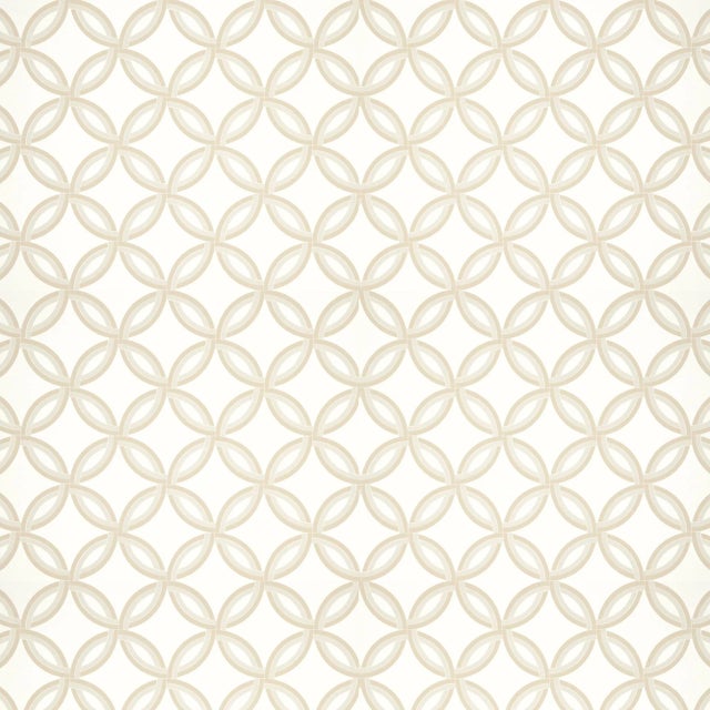Sample - Schumacher Spherica Wallpaper in Parchment For Sale