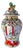Large Vintage Chinese Rose Medallion Temple Jar With Gold & Green Foo Dog Lid 19" For Sale
