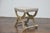 French Empire Style Curule Stool with Gilded Accents and Linen Upholstery For Sale - Image 4 of 12