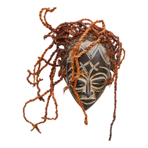 Carved & Braided African Mask