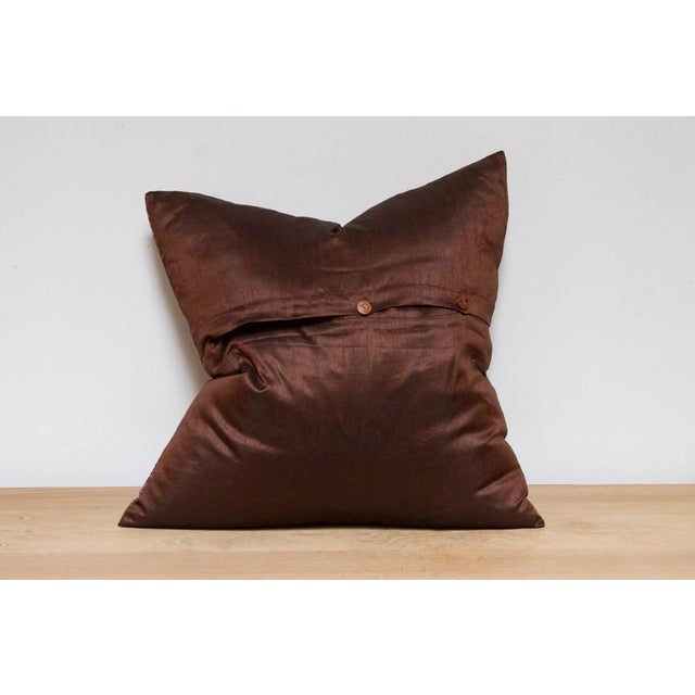 1990s American Bronze Festive Silk Euro Pillow Cover For Sale - Image 5 of 6