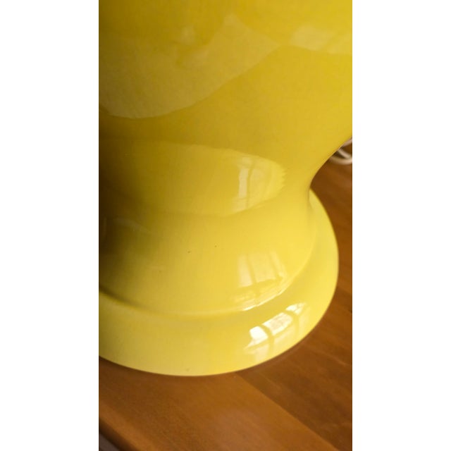 Ceramic Vintage Grandmillennial Style Yellow Gingerjar Lamps For Sale - Image 7 of 14