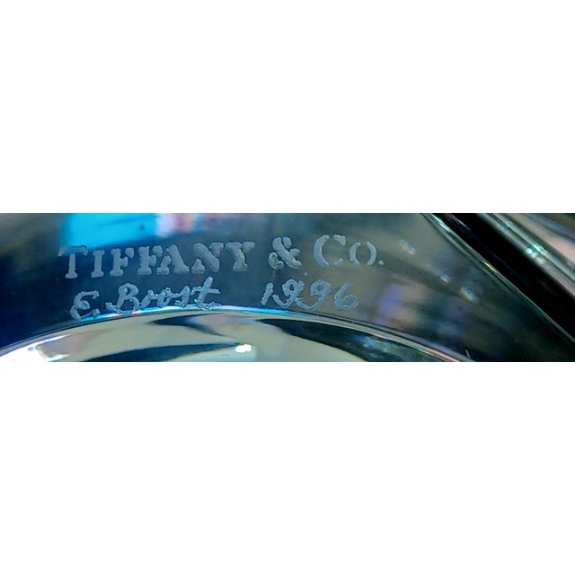 Vintage 1996 Tiffany & Co Emil Brost Mouthblown Hand Cut Waves Crystal Vase 8" For Sale - Image 10 of 13