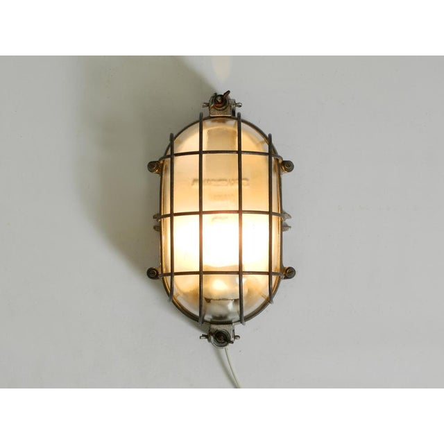 1950s Large Vintage Factory Lamp in Cast Aluminum and Glass, 1950s For Sale - Image 5 of 18