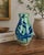 Turquoise Vintage Studio Pottery Vase - Turquoise & Cobalt Glazed Stoneware - MCM Style For Sale - Image 8 of 8