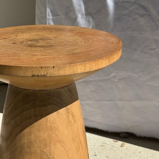 Beige Side Table in Natural Mango Wood, 1980s For Sale - Image 8 of 11