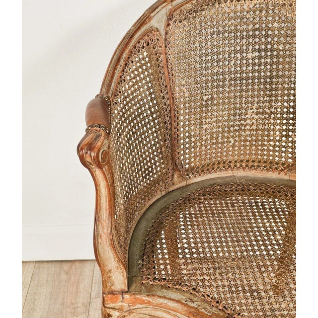 Louis XV Part Painted and Caned Desk Chair For Sale - Image 9 of 12