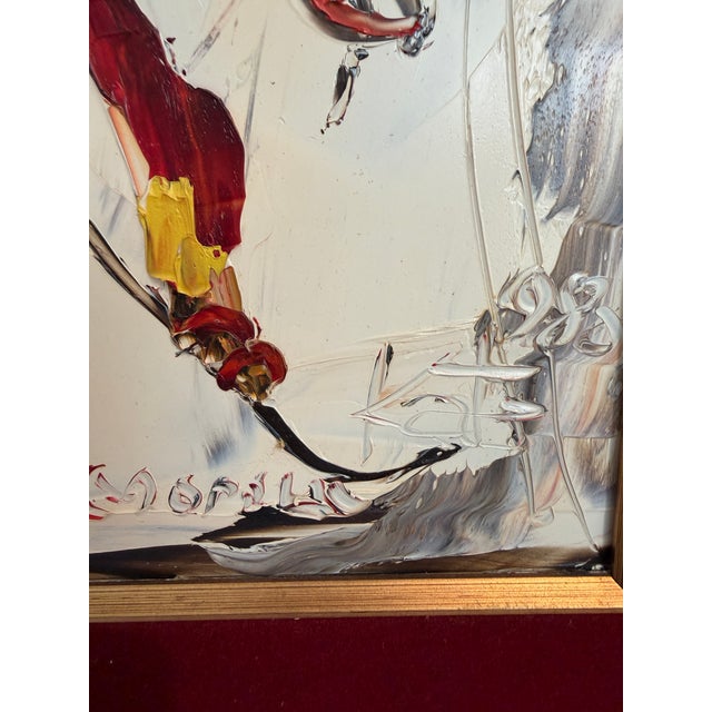 1980s 1980 Morris Katz (1931–2010) Original Oil Painting Clown Impasto Palette Knife For Sale - Image 5 of 13