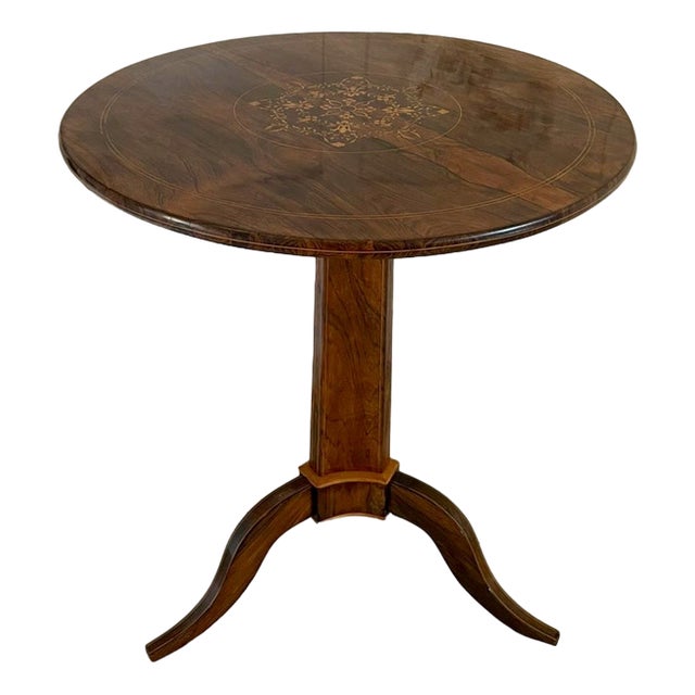 Antique Rosewood Inlaid Circular Table, 1860 For Sale