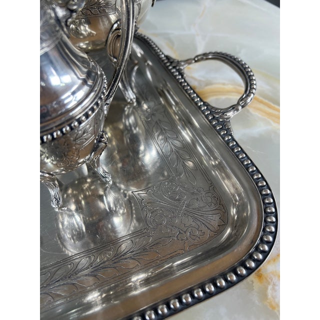 Silver Late 19th Century Silver-Plated Metal Tea and Coffee Service, Set of 5 For Sale - Image 8 of 12