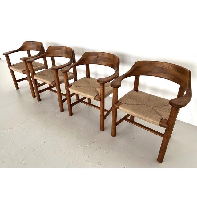 Dining Chairs in Pine and Paper Cord by Rainer Daumiller, 1970s, Set of 4 For Sale - Image 15 of 16