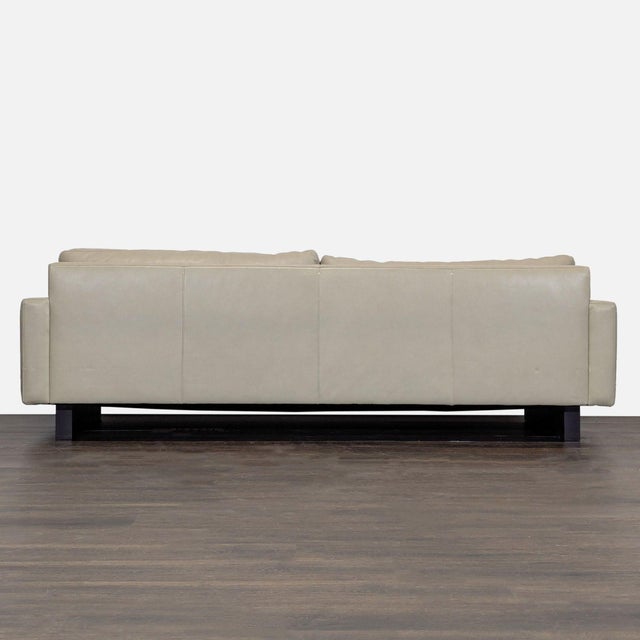2010s Room and Board Pierson 3-Seat Modern Leather Sofa in Light Beige For Sale - Image 5 of 8