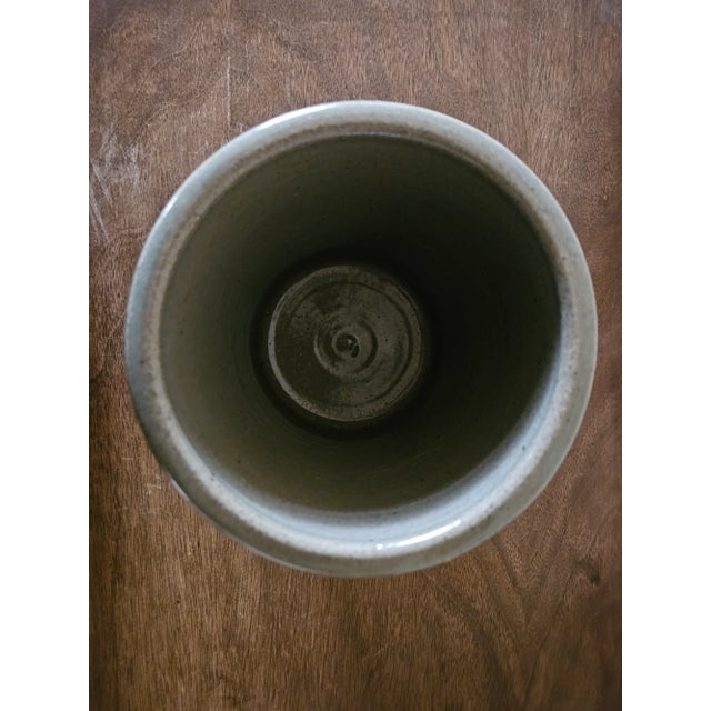 Light Gray Early 21st Century Studio Pottery Canister Planter For Sale - Image 8 of 10