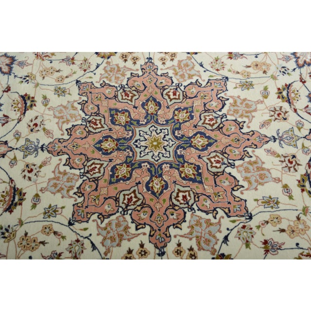 Hand-Knotted Oriental Rug in Silk For Sale - Image 6 of 14