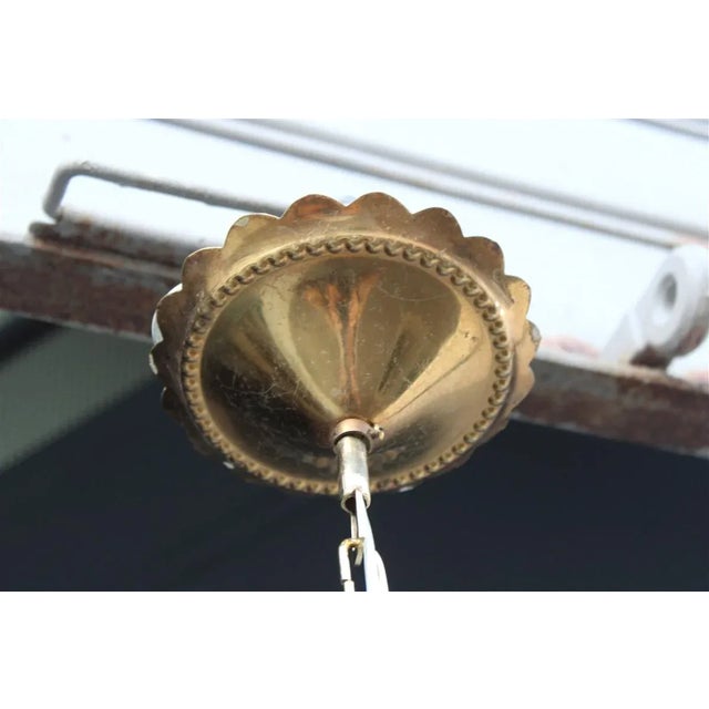 Italian Murano Brass Chandelier from Venini, 1950s For Sale - Image 9 of 16