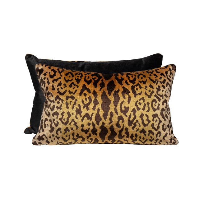 Contemporary The House of Scalamandré Leopardo/Indus Lumbar Pillow, Ivory, Gold & Black For Sale - Image 3 of 3