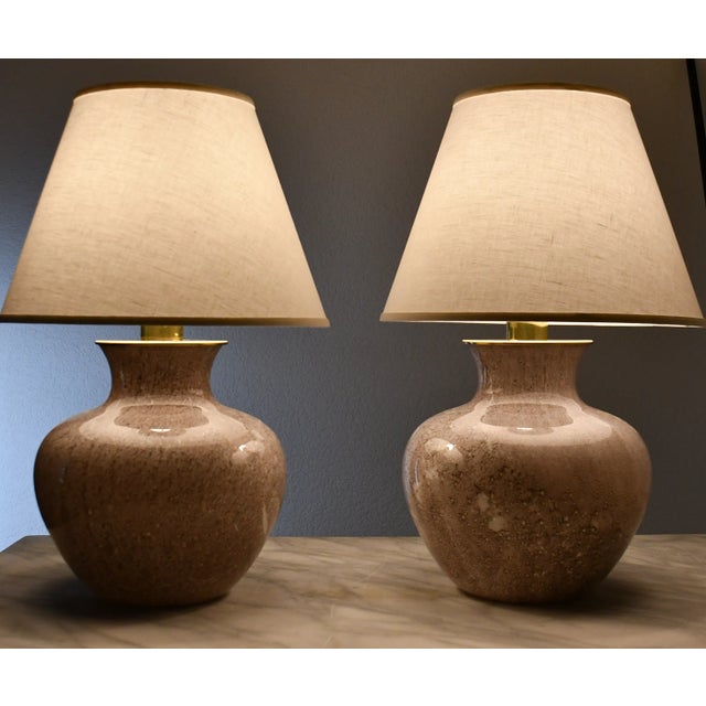 Purple 1980s VeArt Italy Table Lamps, a Pair For Sale - Image 8 of 8