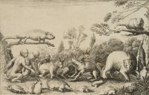 J. Meyer, Domestic and Foreign Animals, 17th-Century, Etching