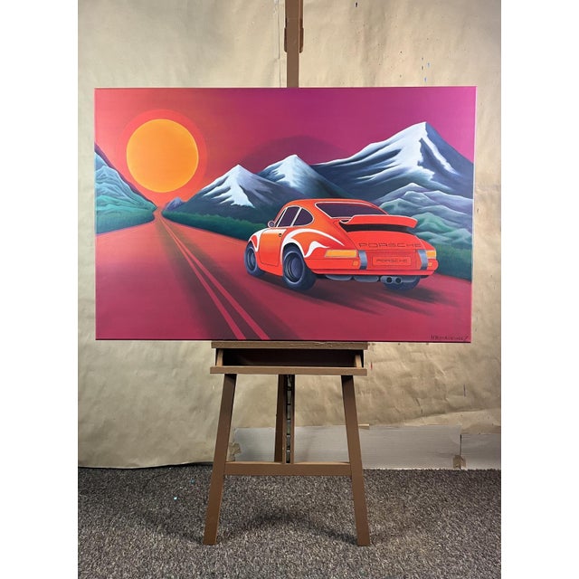 Marta Rynkiewicz, Sunrace: Race Against the Sun, Porsche, Acrylic on Canvas, 2025 For Sale - Image 6 of 7