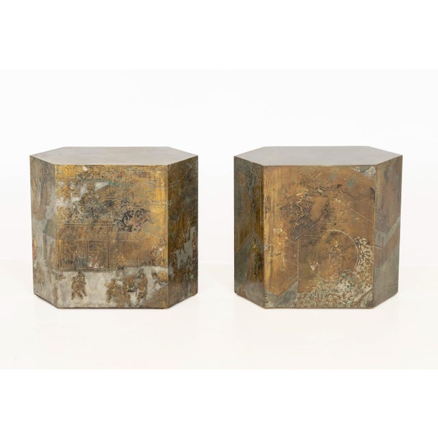 Philip LaVerne (American, 1908-1988) and Kelvin LaVerne (American, b. 1936) Pair of "Chan" Series Side Table, signed near...