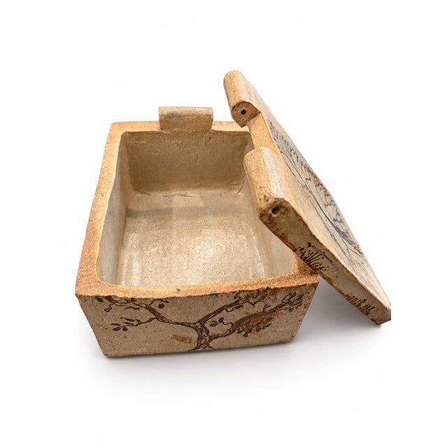 One-of-a-Kind Studio Pottery Lidded Box With Tree Motifs, Possibly 1970s For Sale - Image 4 of 9
