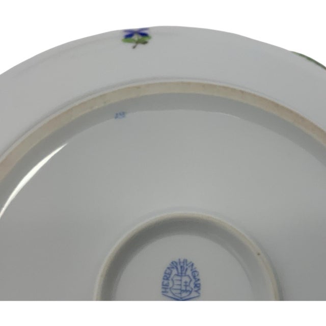 Blue Vintage Herend Hungary Blue Garland PBG Round Covered Vegetable Dish Form 86 C. 1980s For Sale - Image 8 of 10