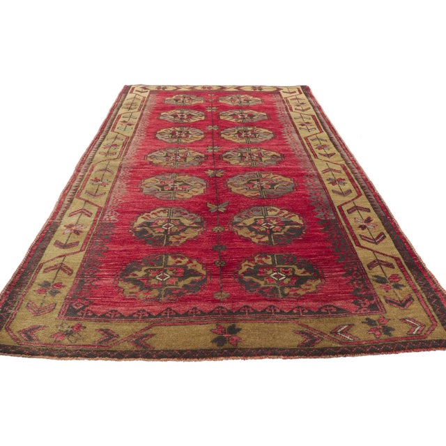Tribal Vintage Turkish Oushak Turkoman Rug - 04'00 X 07'00 For Sale - Image 3 of 10