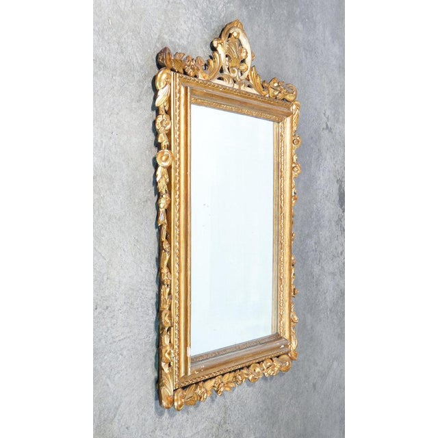 Wood Louis XV Mirror in Gilded Wood, 18th Century For Sale - Image 7 of 12