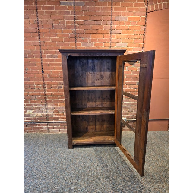 Farmhouse Solid Reclaimed Wood Curio Cabinet For Sale - Image 3 of 6