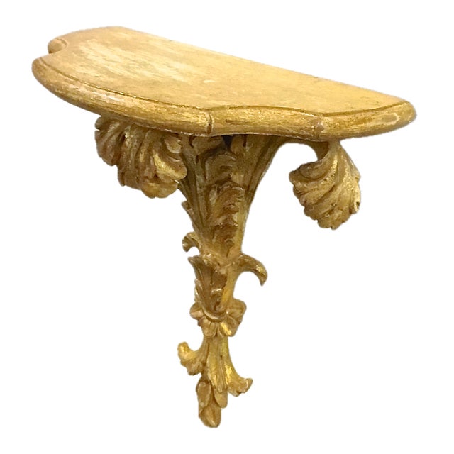 Vintage Italian Giltwood Acanthus Wall Shelf For Sale - Image 4 of 6