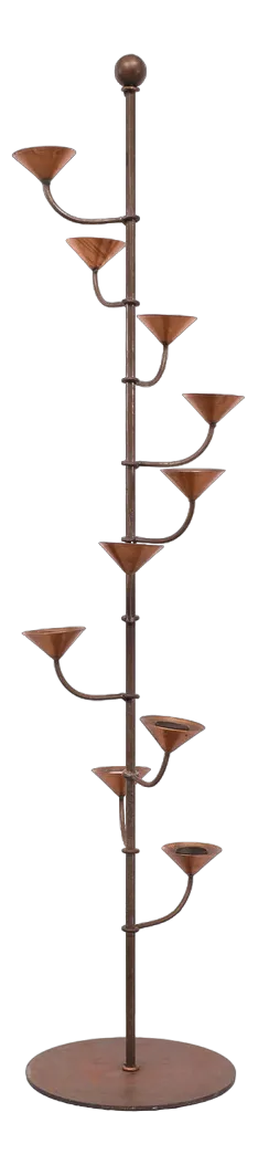 Scandinavian Brass Standing Candleholder, 1960s
