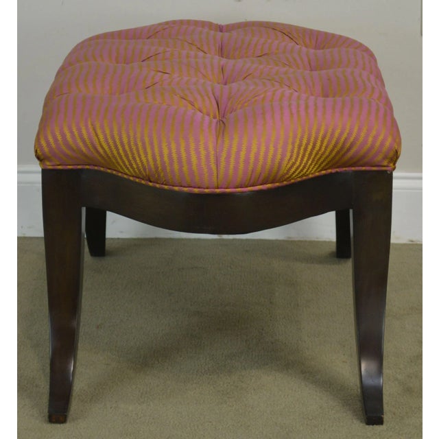 Wood Regency Style Tufted Benches - a Pair For Sale - Image 7 of 13