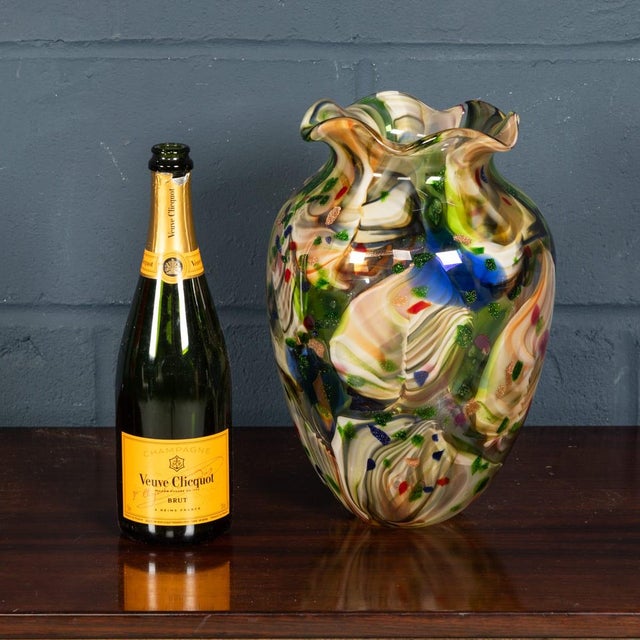 Vintage Italian Hand Blown Millefiori Glass Vase, Murano, 1990s For Sale - Image 14 of 18