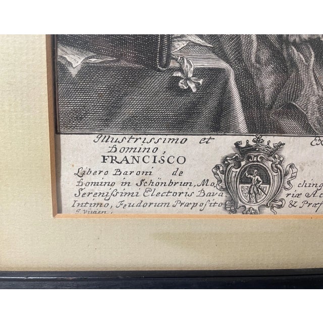 Rare Antique 1600's Original Franz Joseph Unerti Copper Engraving Print Etching For Sale - Image 9 of 12