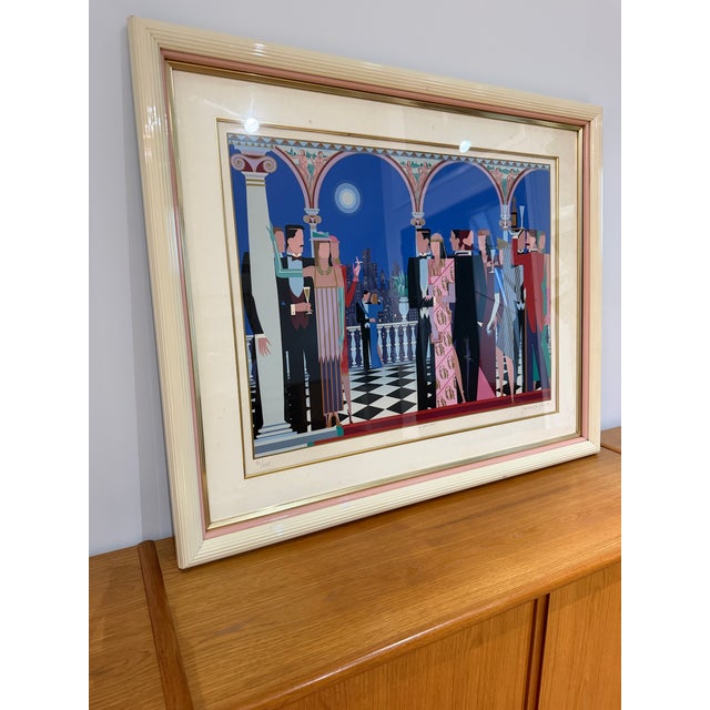 Art Deco Giancarlo Impiglia “The Grand Party” 1986 Signed & Numbered 92/225 Art Deco Serigraph For Sale - Image 3 of 13