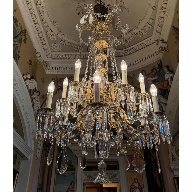 Metal Antique French Chandelier, 1870 For Sale - Image 7 of 14