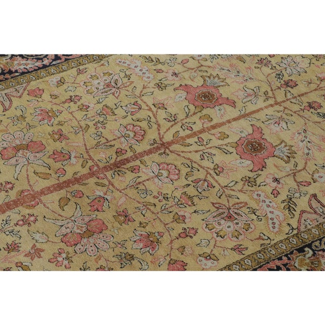 Rug & Kilim Antique Persian Qum Rug With Central Floral Play in Pastel Hues - Rug & Kilim For Sale - Image 4 of 9