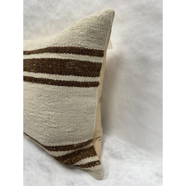 Contemporary Turkish Hemp Pillow Cushion Natural Beige Brown Pillow Cushion Cover 16" x 24" For Sale - Image 3 of 4