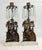 Pair of Antique Ornate Figural Brass Marble Crystal Girandole Candle Holders For Sale - Image 12 of 13