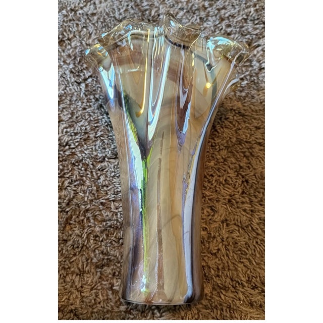 Add a touch of elegant vintage character to your collection with this **Vintage Mid-Century Modern (MCM) Murano Style...