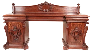 Large Antique William IV Carved Mahogany Sideboard